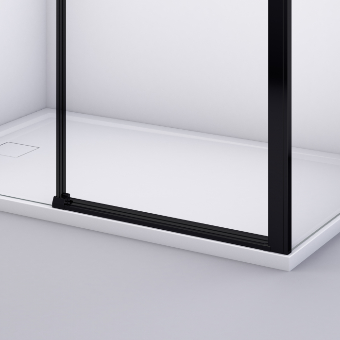 Cabina dus negru mat 100x80 cm, usa culisanta, grosime sticla 6 mm, tratament anticalcar, Ronal [5]