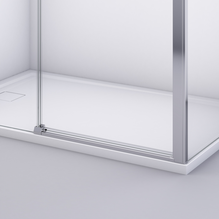 Cabina dus crom 100x100 cm, usa culisanta, grosime sticla 6 mm, tratament anticalcar, Ronal Divera [5]