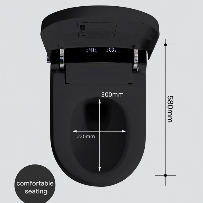 Toaleta inteligenta suspendata negru cu functie bideu,capac soft close inclus, incalzire colac Smart Foglia [6]