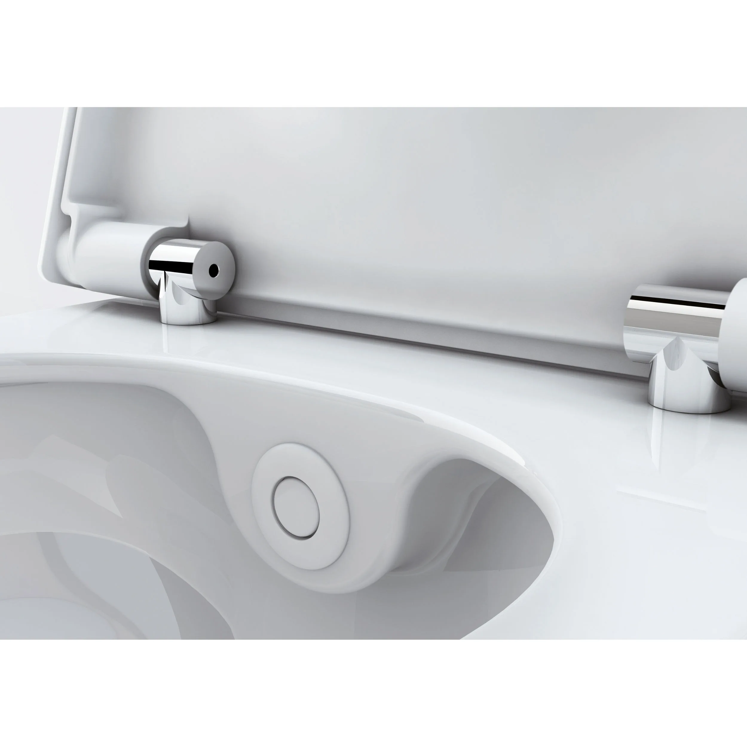 Toaletă suspendată TECEone cu funcție de bideu, apă cada/rece, Rimless, alb si capac inclus [6]
