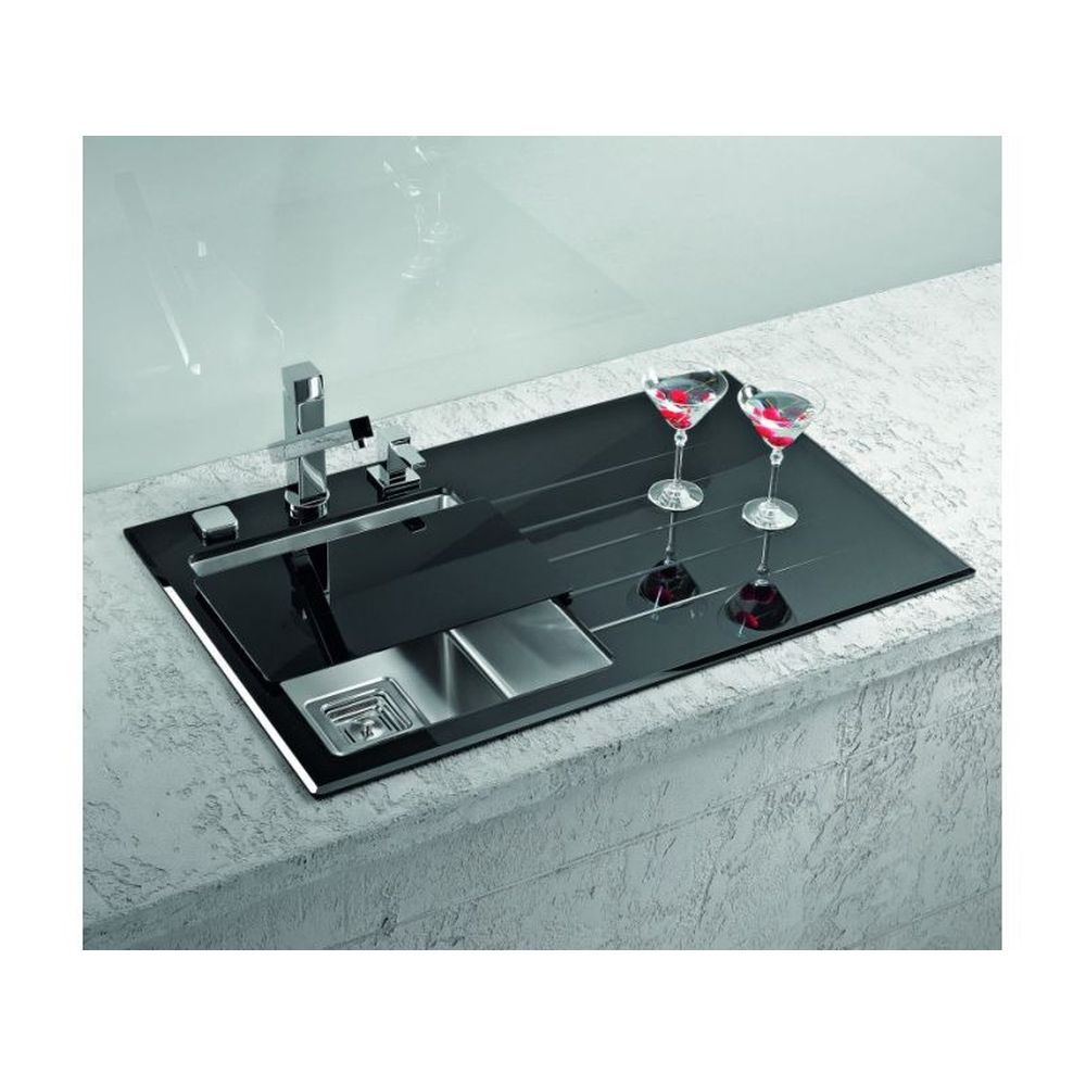 Tocator sticla neagra pentru chiuveta bucatarie Alveus [5]