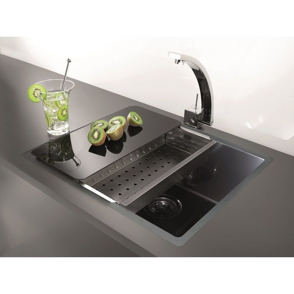 Tocator sticla neagra pentru chiuveta bucatarie Alveus [3]