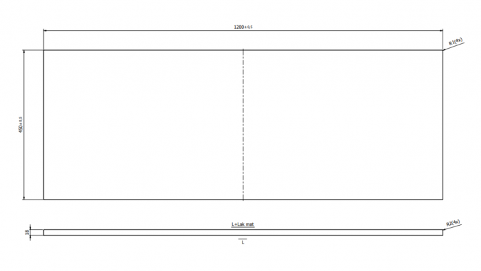 Blat pentru mobilier baie 120 cm, alb mat, Cersanit Tirso [2]