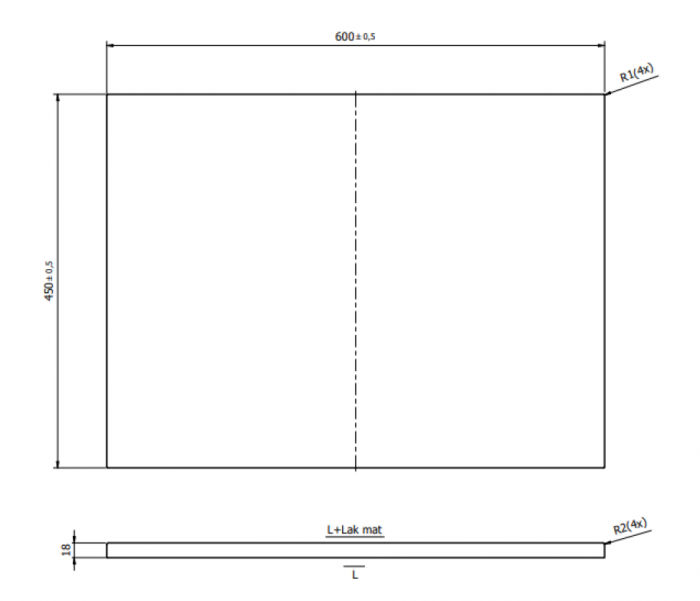 Blat pentru mobilier baie 60 cm, alb mat, Cersanit Tirso [2]