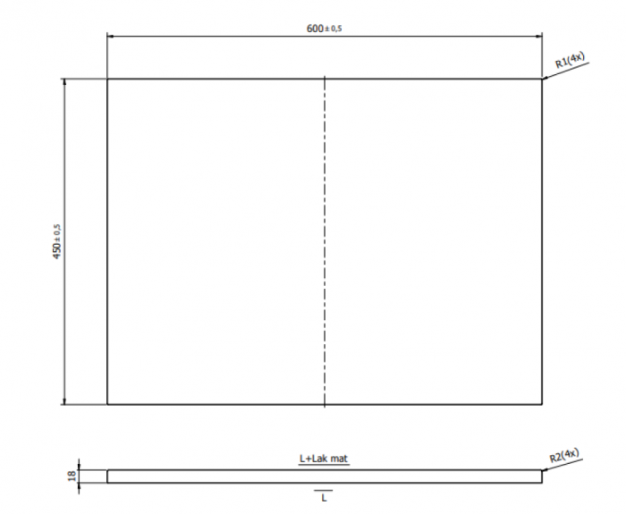 Blat pentru mobilier baie 60 cm, fiord mat, Cersanit Tirso [2]