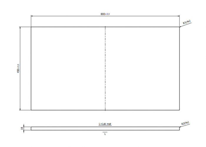 Blat pentru mobilier baie 80 cm, alb mat, Cersanit Tirso [2]