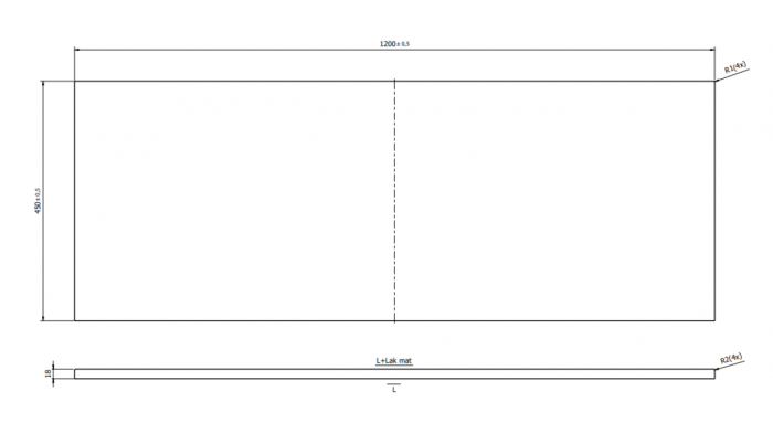 Blat pentru mobilier baie 120 cm, casmir mat, Cersanit Tirso [2]