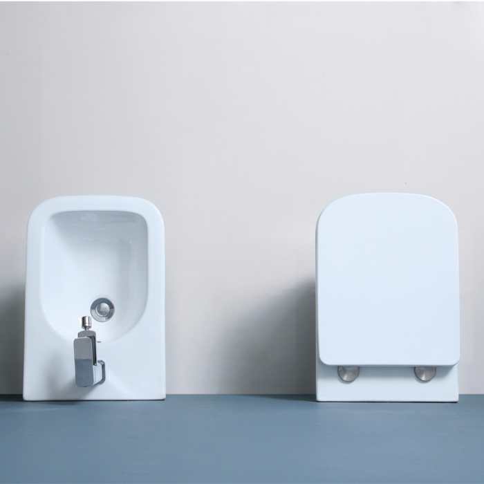 Set vas wc suspendat cu spalare Tornado Flush, capac soft close si quick release, alb, Fluminia [3]