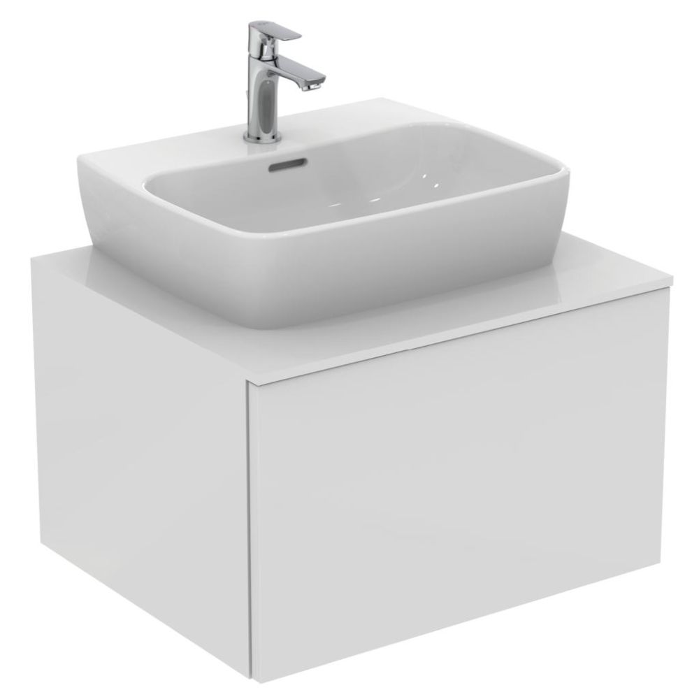 Dulap baie suspendat Ideal Standard Adapto pentru lavoar, 60 cm, alb lucios, blat cu decupaj [2]