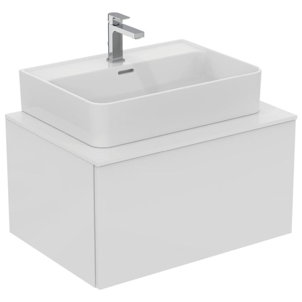 Dulap baie suspendat Ideal Standard Adapto pentru lavoar, 70 cm, alb lucios, blat cu decupaj [2]