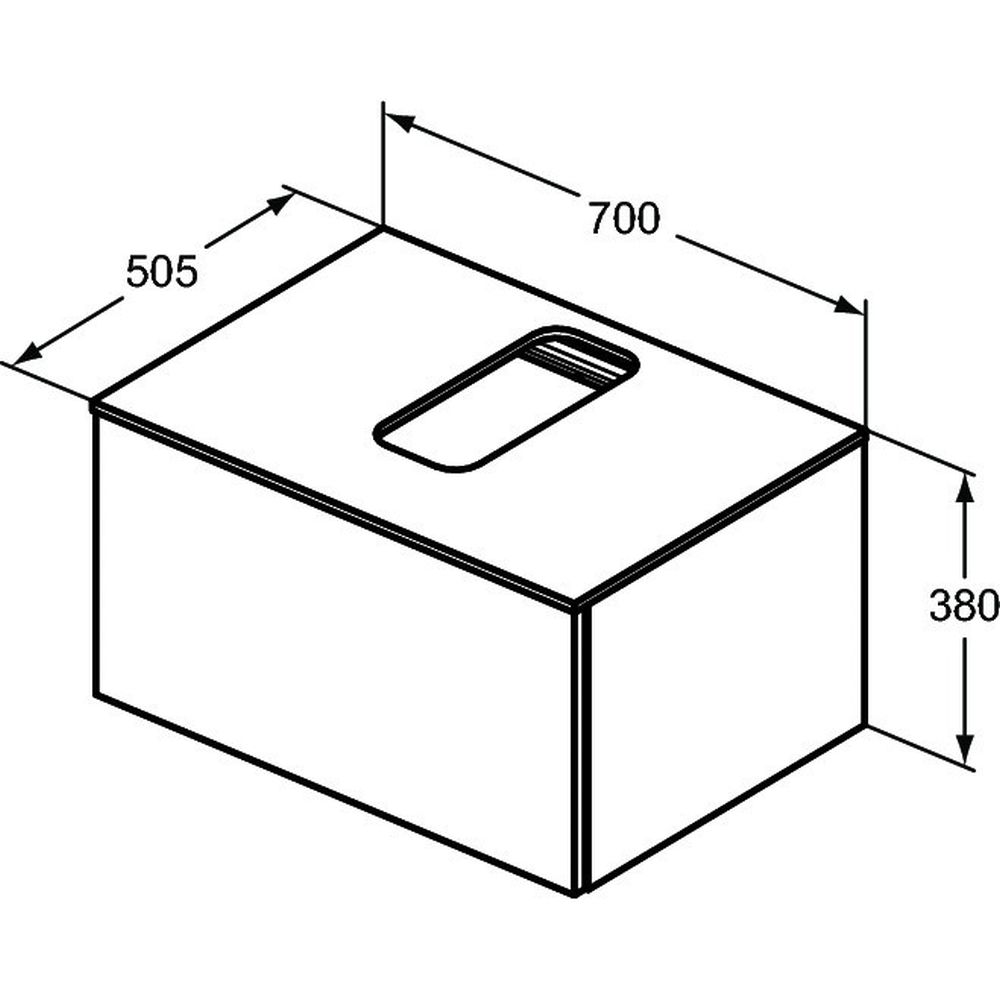 Dulap baie suspendat Ideal Standard Adapto pentru lavoar, 70 cm, gri deschis, blat cu decupaj [2]