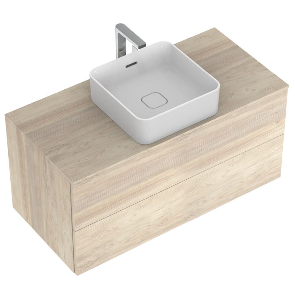 Dulap baie suspendat Ideal Standard Adapto pentru lavoar, 105 cm, maro deschis, blat cu decupaj [2]