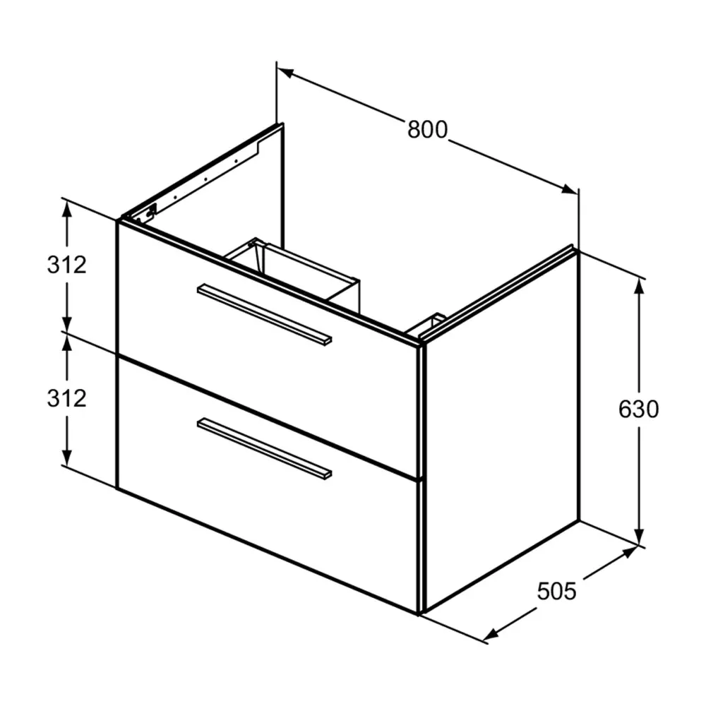 Dulap pentru lavoar, suspendat, gri mat, 80 cm din pal, Ideal Standard i.life B [2]