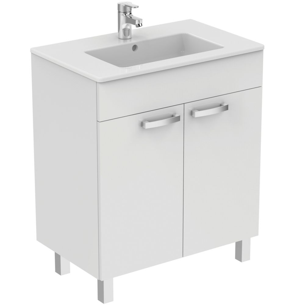 Dulap baie cu picioare Ideal Standard Tempo pentru lavoar, 70 cm, alb lucios [2]