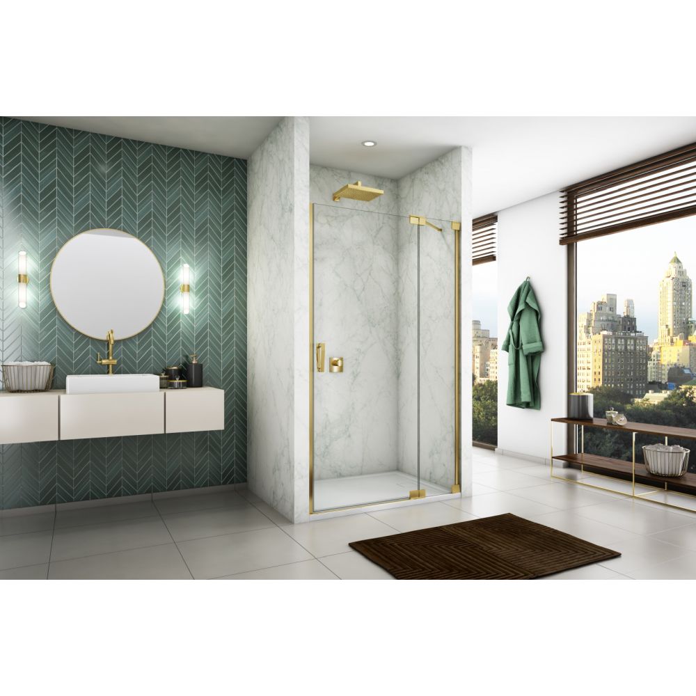 Usa dus batanta 100x200 cm cu segment fix Sanswiss Cadura auriu lucios deschidere dreapta [2]