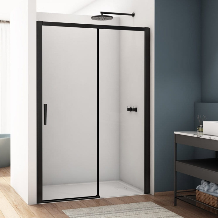 Usa dus glisanta 130 cm, grosime sticla 6 mm, tratament anticalcar, profil negru mat, Ronal Divera [3]