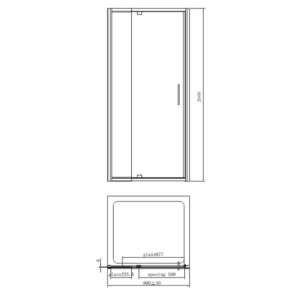 Usa sticla dus 80x200 cm crom Mediterraneo Anda [3]