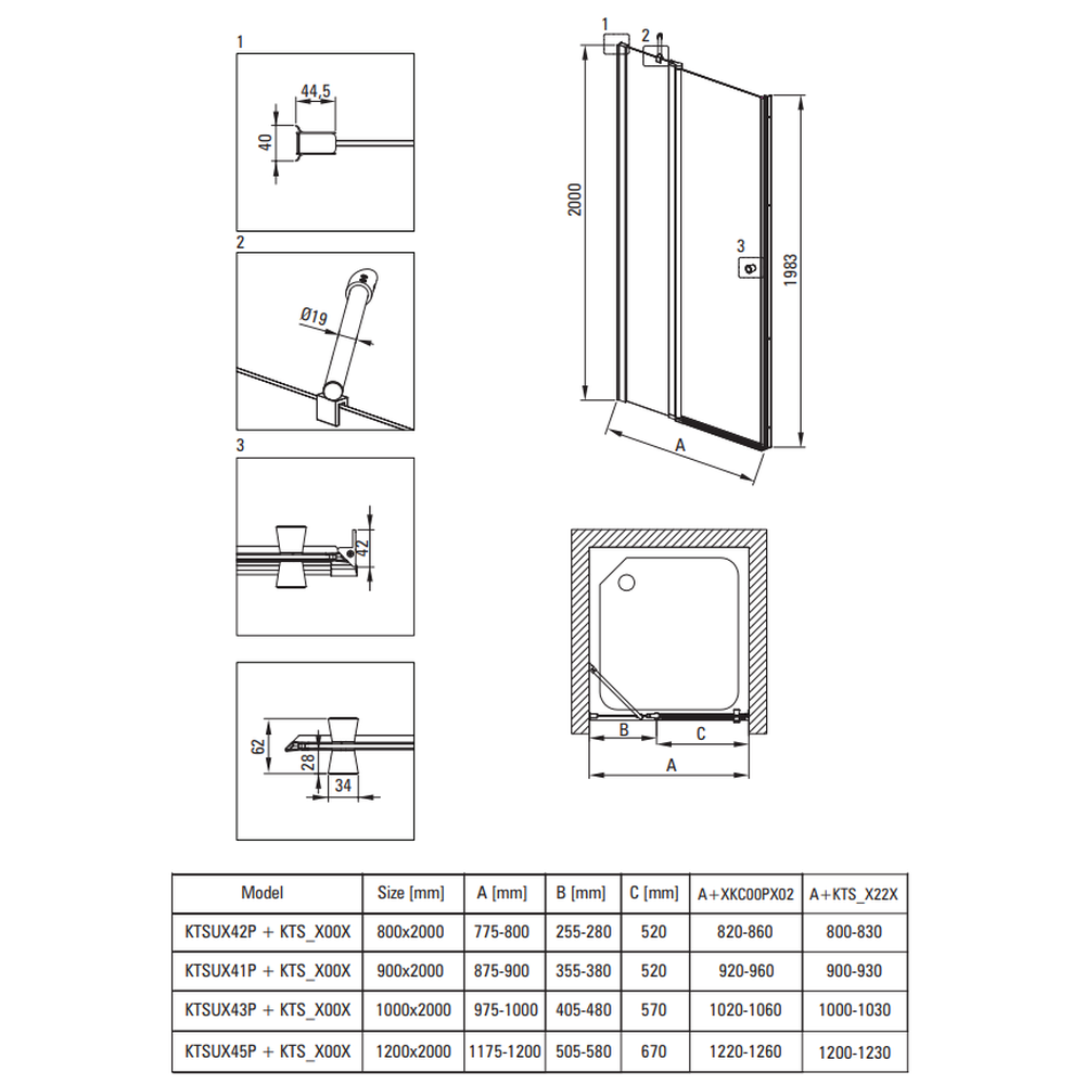 Usa sticla dus batanta 120x200 cm profil crom Deante Kerria Plus [2]