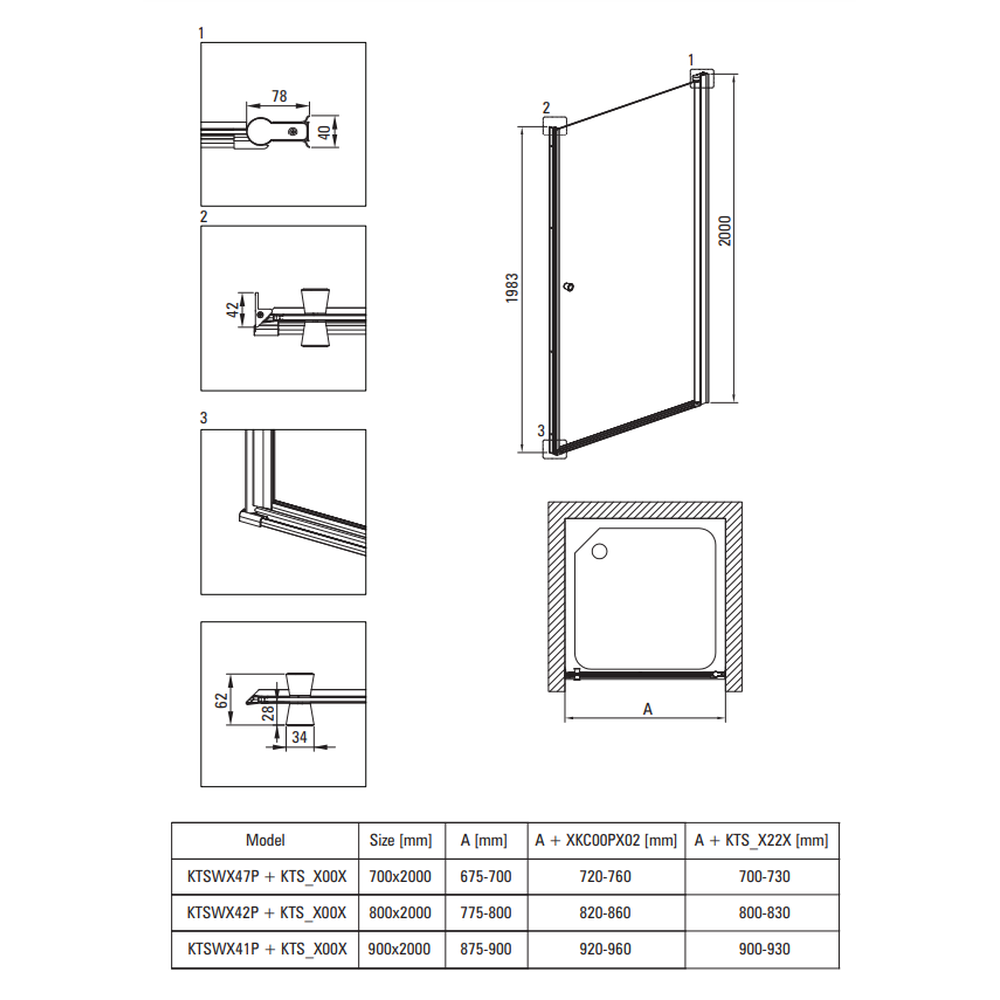 Usa sticla dus batanta 90x200 cm profil crom Deante Kerria Plus 2 [2]