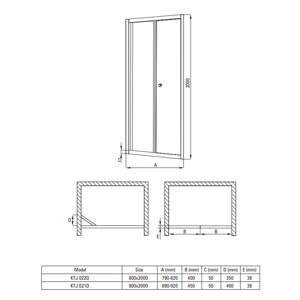 Usa dus dubla batanta 80x200 cm profil crom Deante Jasmin Plus [2]