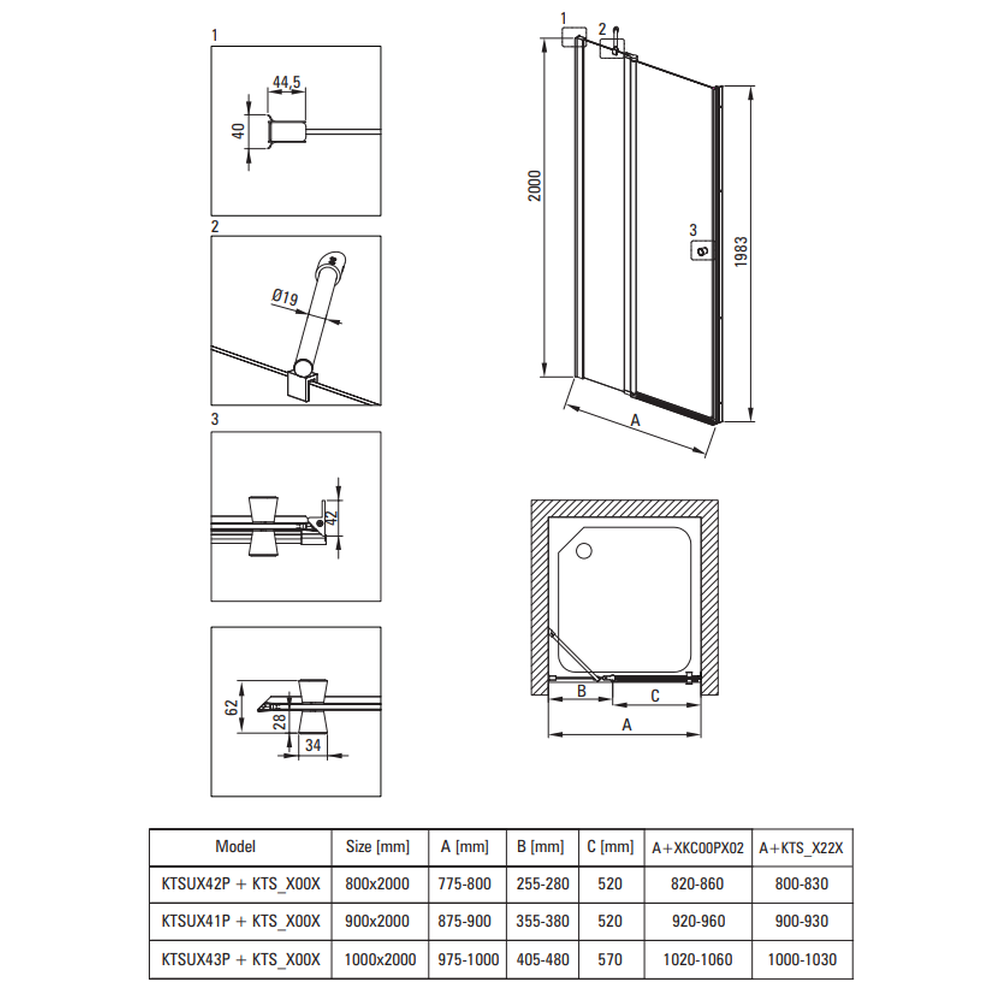 Usa sticla dus batanta 90x200 cm profil crom Deante Kerria Plus [2]