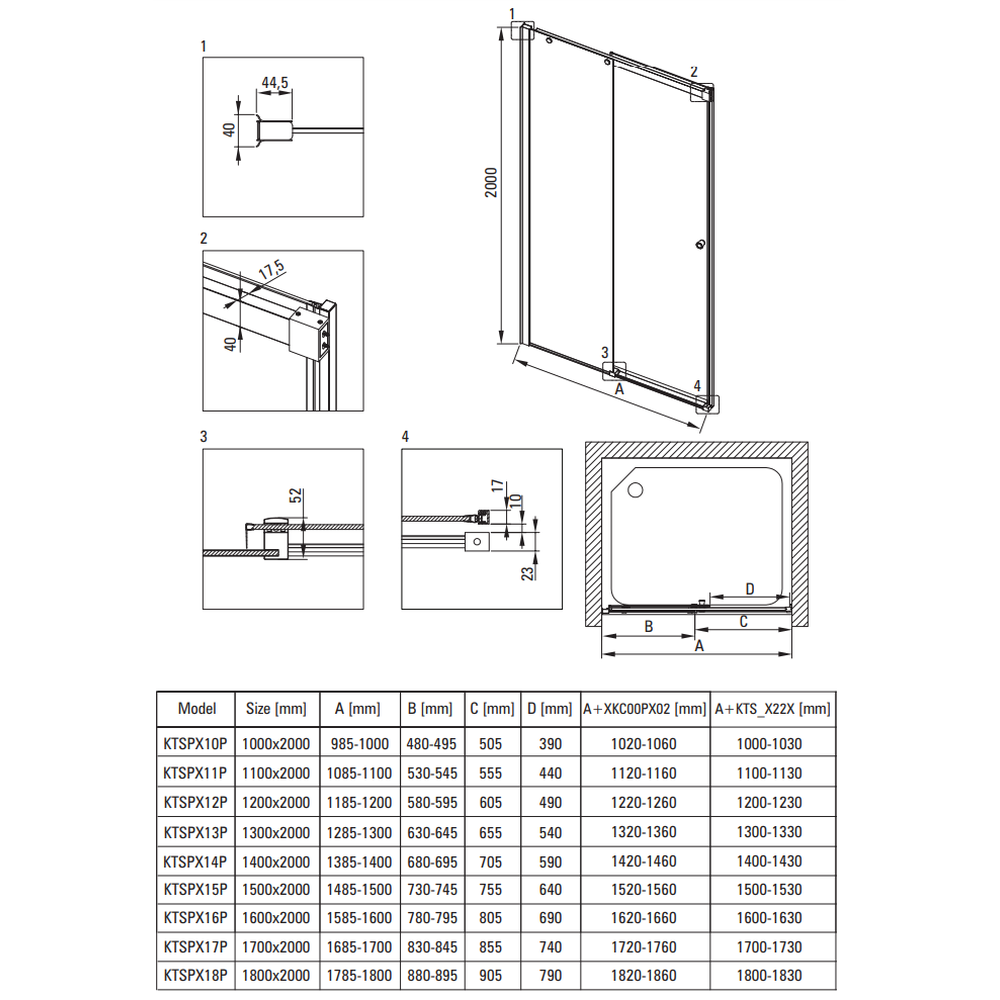 Usa sticla dus culisanta 130x200 cm profil crom Deante Kerria Plus [2]