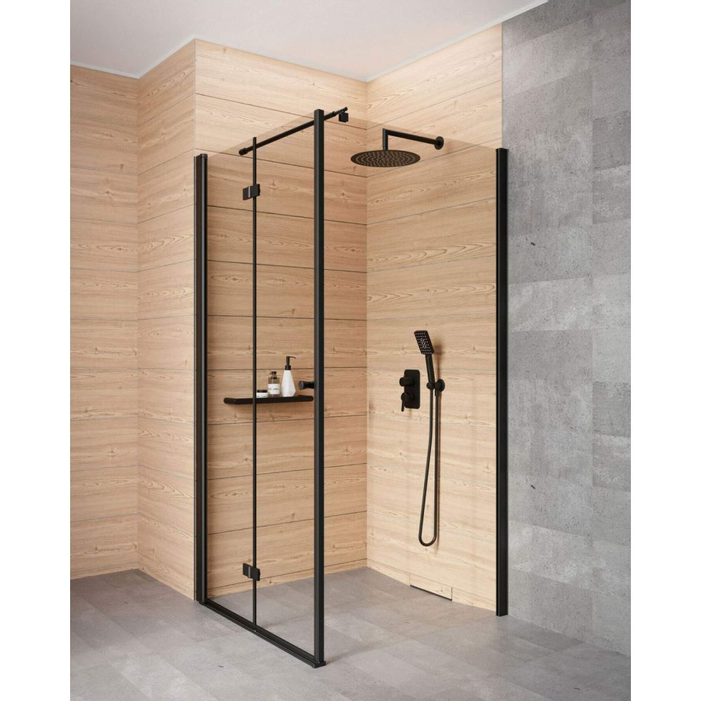 Usa sticla dus rabatabila 70 cm neagra Deante Kerria plus [4]