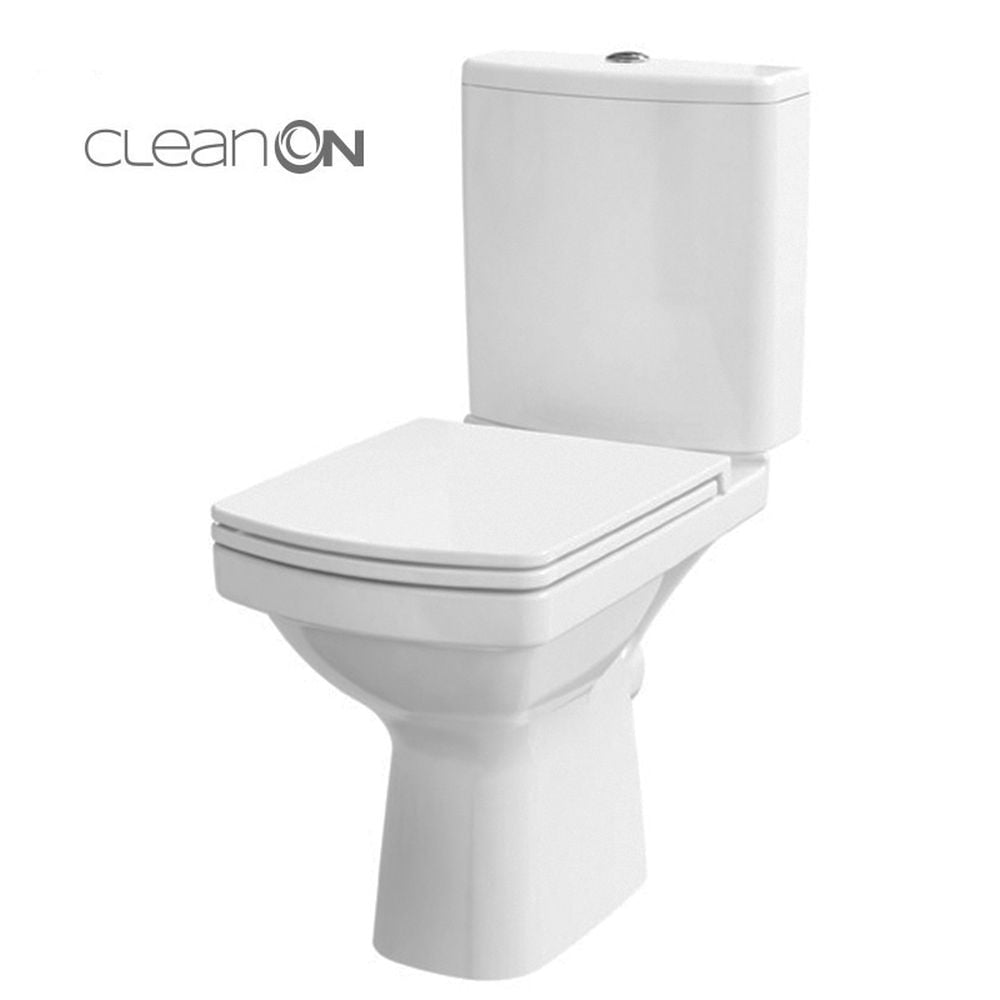 Set vas wc rimless cu rezervor si capac soft close, alimentare verticala, Cersanit Easy New