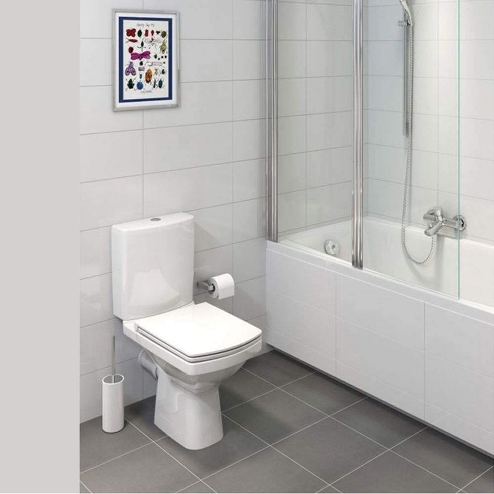 Set vas wc rimless cu rezervor si capac soft close, alimentare laterala, Cersanit Easy New [2]