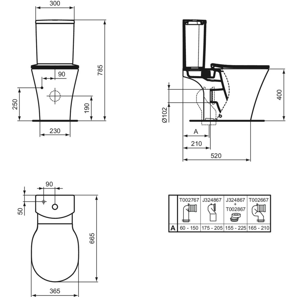 Vas wc stativ Ideal Standard Connect Air AquaBlade alb lucios [5]
