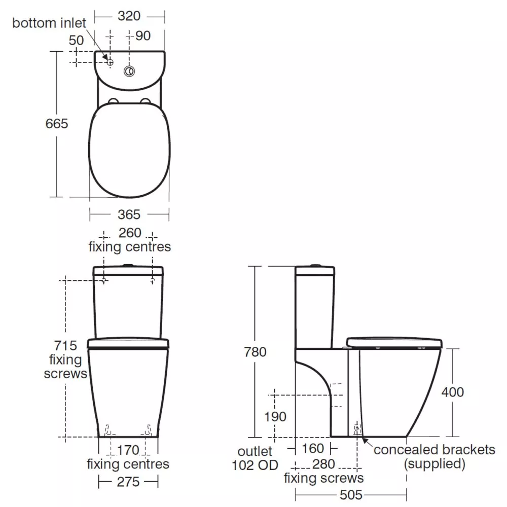 Vas wc pe podea, pentru rezervor aparent, alb, Ideal Standard Connect [2]