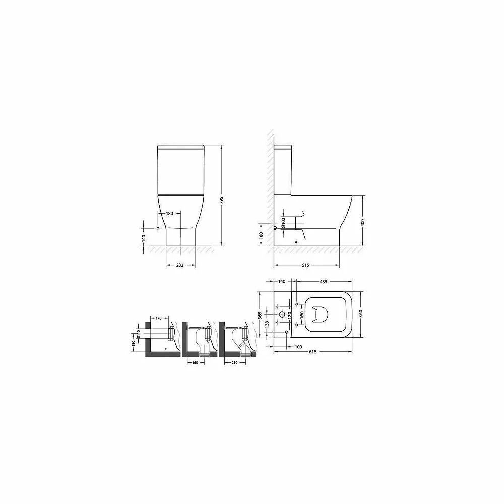 Vas wc stativ rimless back to wall Gala Emma Compact, alb [4]