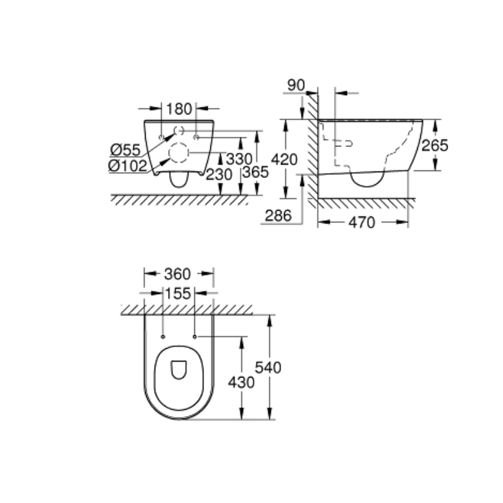 Vas wc suspendat rimless alb Grohe Essence Ceramic [4]