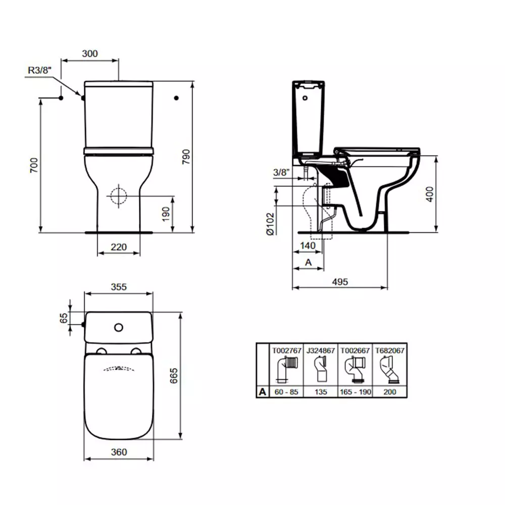 Vas wc pe podea, pentru rezervor aparent, rimles+, Ideal Standard i.Life A [2]