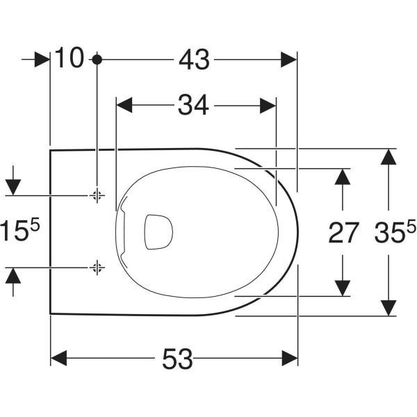 Vas wc rimless suspendat alb, Geberit Selnova, cu spalare verticala [3]