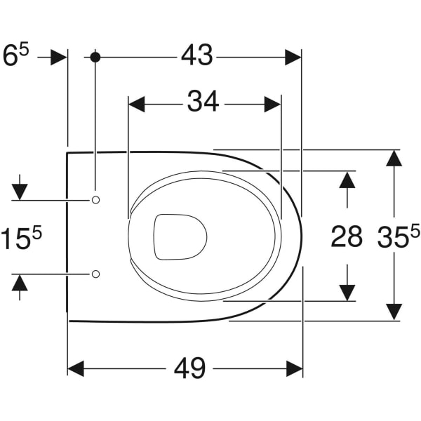 Vas wc rimless supendat, alb lucios, Geberit Selnova Compact [3]