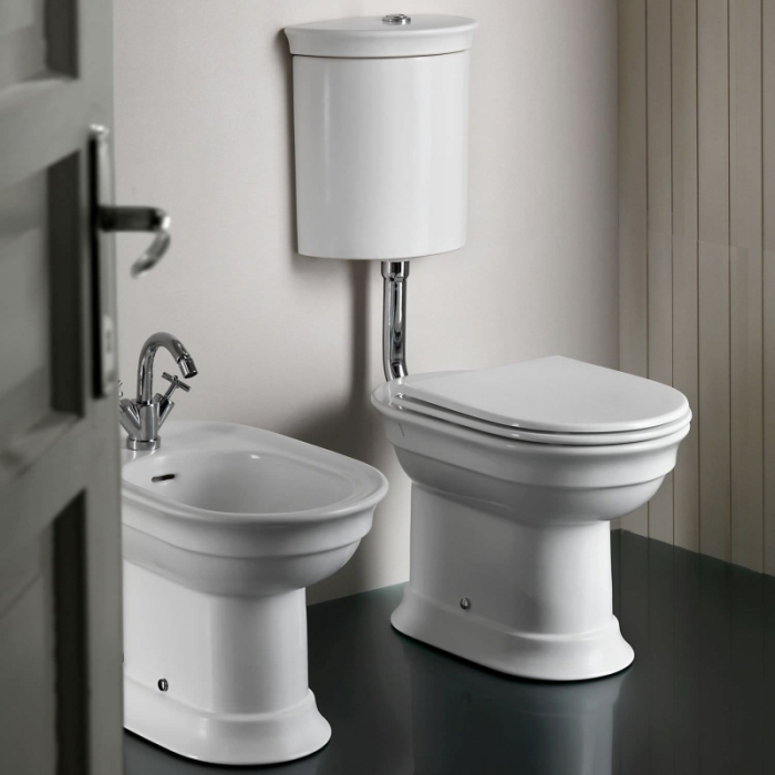 Vas wc stativ alb cu iesire verticala, oval, Hatria Dolcevita [2]