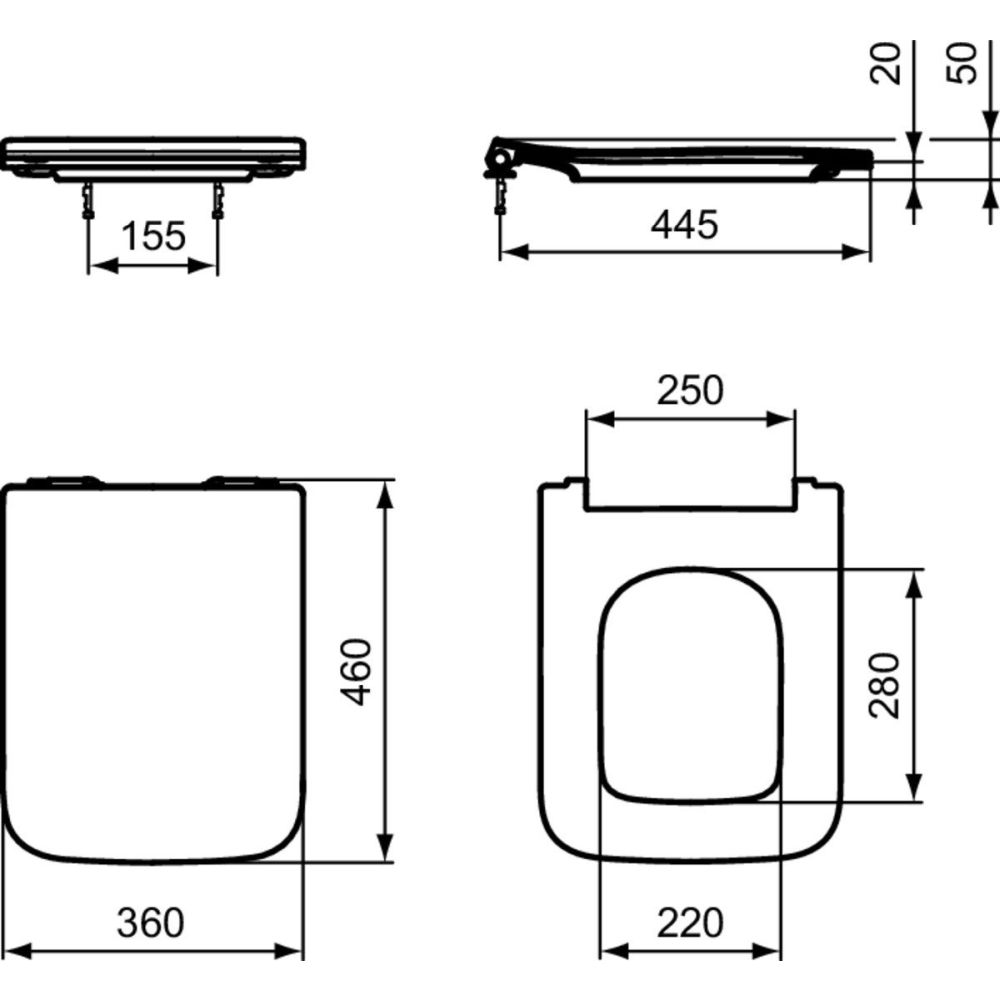 Vas wc stativ Ideal Standard Blend Curve AquaBlade alb lucios back to wall cu capac inclus [7]