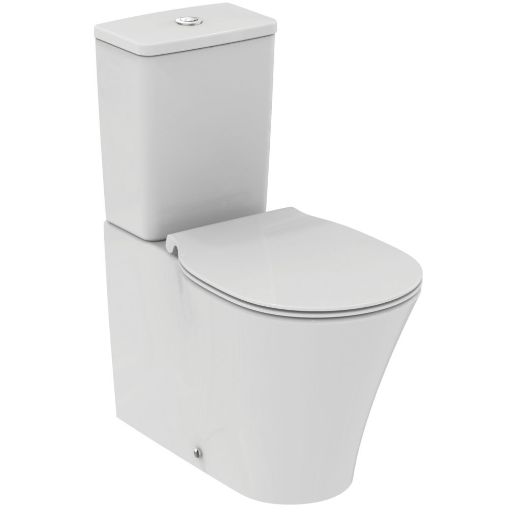 Vas wc stativ Ideal Standard Connect Air AquaBlade alb lucios back to wall cu rezervor si capac inclus