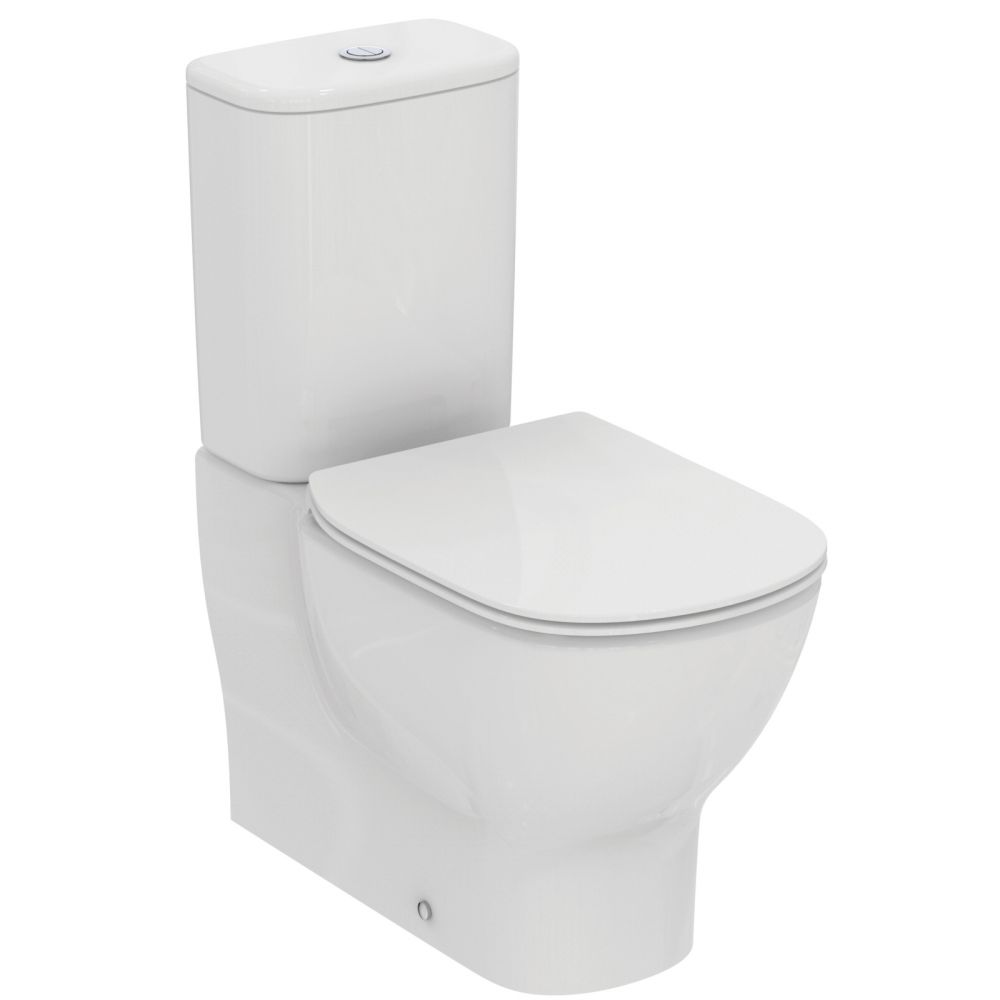 Vas wc stativ Ideal Standard Tesi AquaBlade alb lucios back to wall cu rezervor si capac inclus