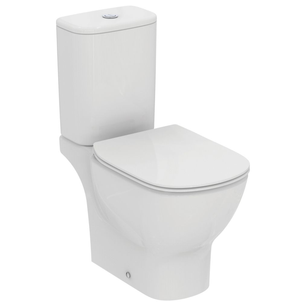 Vas wc stativ Ideal Standard Tesi AquaBlade alb mat cu rezervor si capac inclus