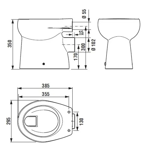 Vas wc stativ pentru copii, evacuare orizontala, alb, Jika Baby [3]