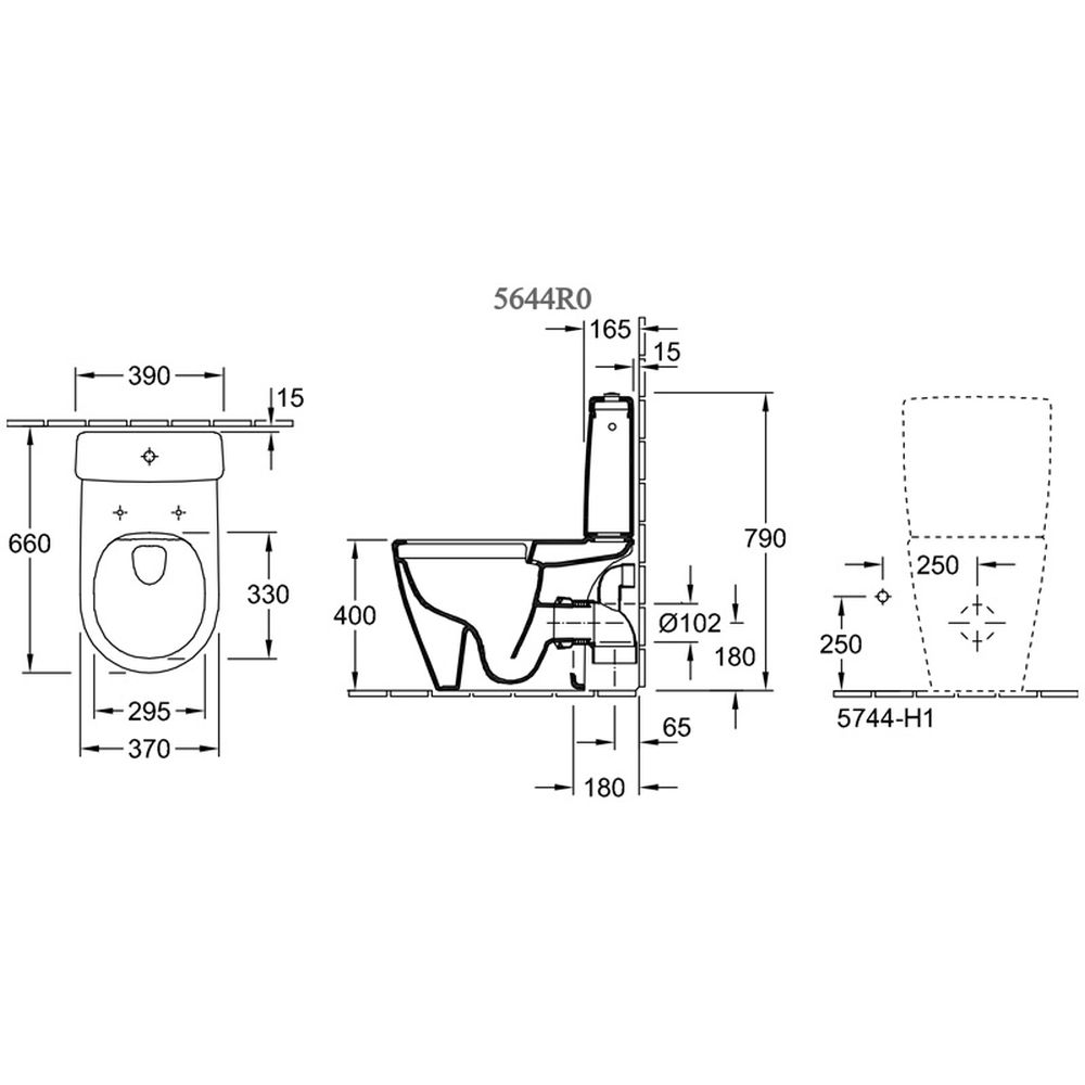 Vas wc stativ, rimless, alb Villeroy & Boch Avento [3]