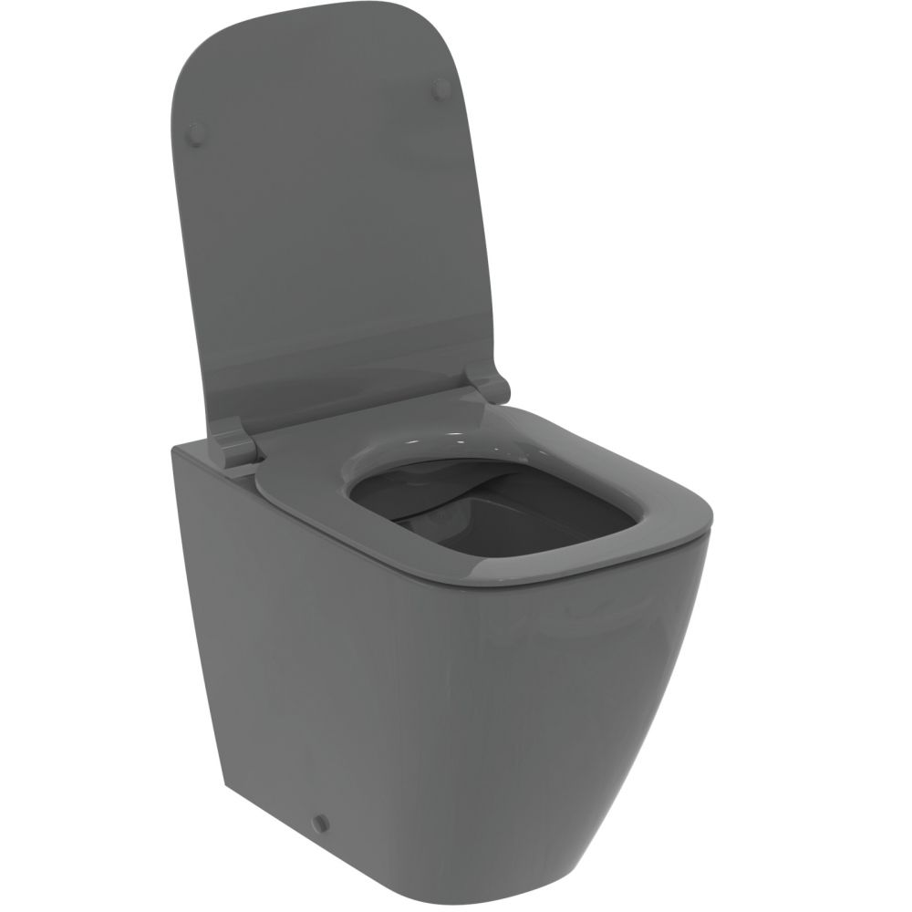 Vas wc stativ rimless plus Ideal Standard i.life B gri lucios back to wall cu capac inclus [4]