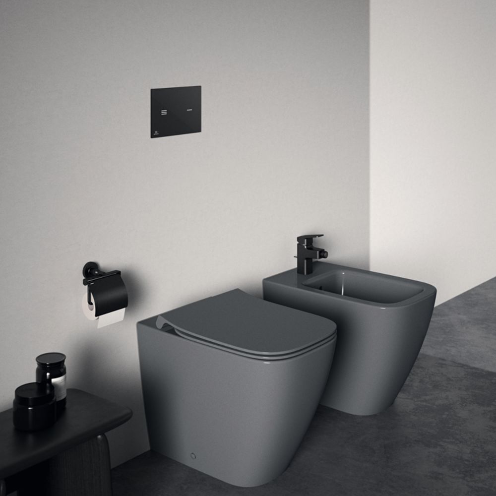 Vas wc stativ rimless plus Ideal Standard i.life B gri lucios back to wall cu capac inclus [6]