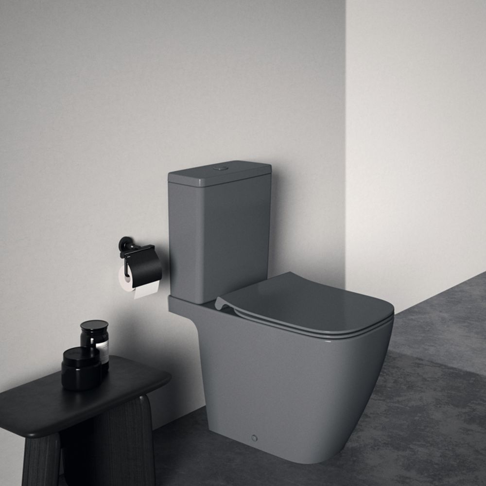 Vas wc stativ rimless plus Ideal Standard i.life B gri lucios cu rezervor si capac inclus [6]
