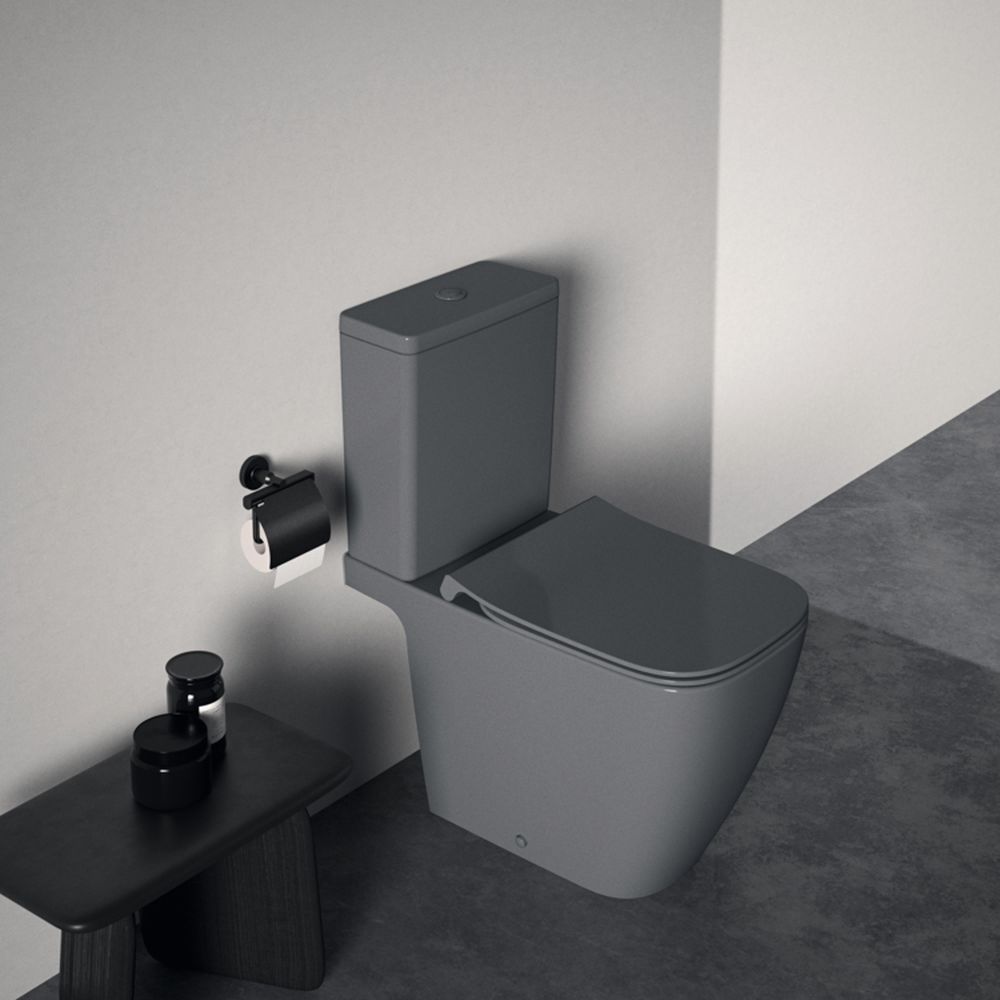 Vas wc stativ rimless plus Ideal Standard i.life B gri lucios cu rezervor si capac inclus [7]