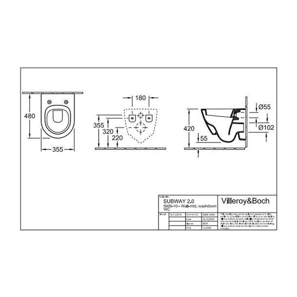 Vas wc suspendat alb, cu sistem fixare ascuns, Subway 2.0, COMPACT, Villeroy & Boch [6]
