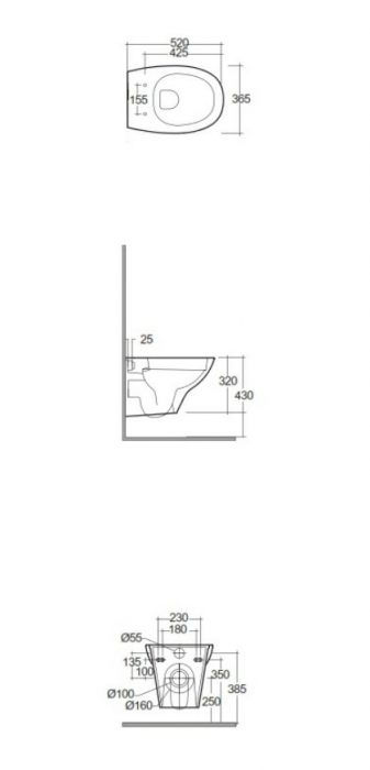 Vas wc suspendat alb lucios, rimless, rotund, RAK Morning [2]