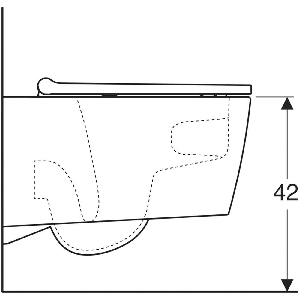 Vas wc suspendat, One, cu capac si spalare TurboFlush, alb, Geberit [3]